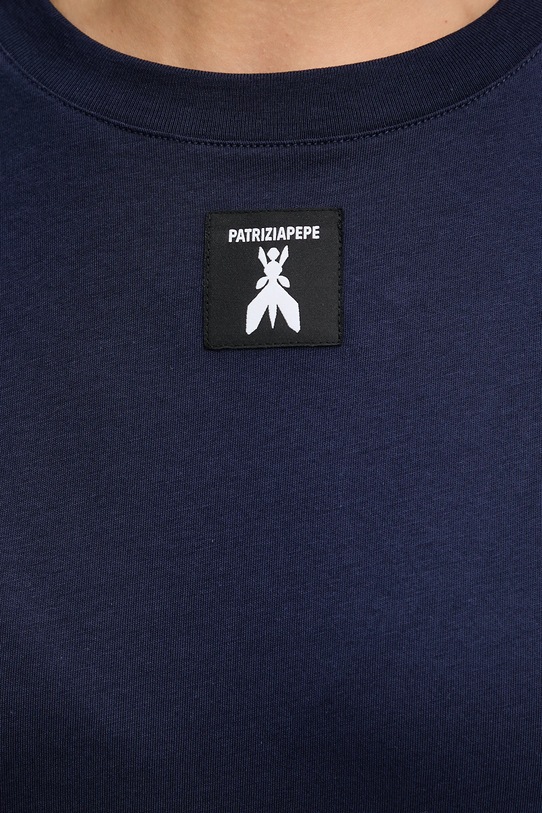 Βαμβακερό μπλουζάκι Patrizia Pepe 8M1612.J089 σκούρο μπλε