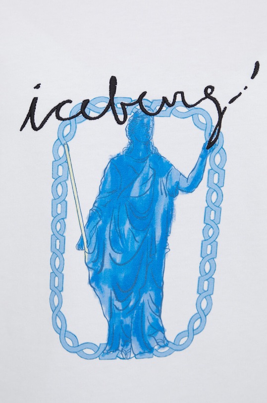 Iceberg t-shirt bawełniany biały F09S.6327