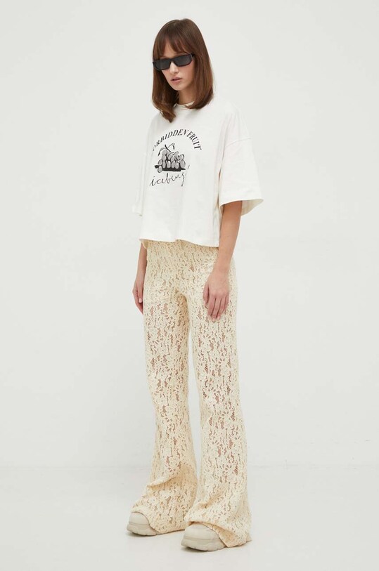 Iceberg t-shirt bawełniany F041.6321 beżowy SS24
