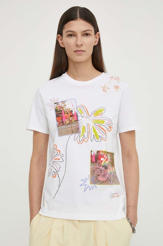 Bavlnené tričko PS Paul Smith biela W2R.G799.MP4521