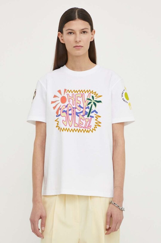 PS Paul Smith t-shirt bawełniany nadruk biały W2R.232V.MP4518