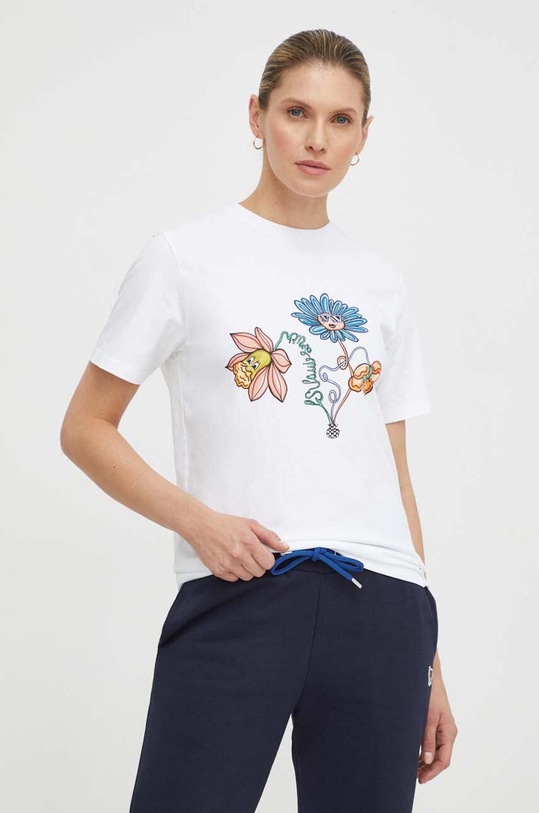PS Paul Smith t-shirt bawełniany nadruk biały W2R.232V.MP4358