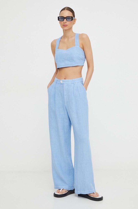 Льняний топ Alohas R100254 блакитний SS24