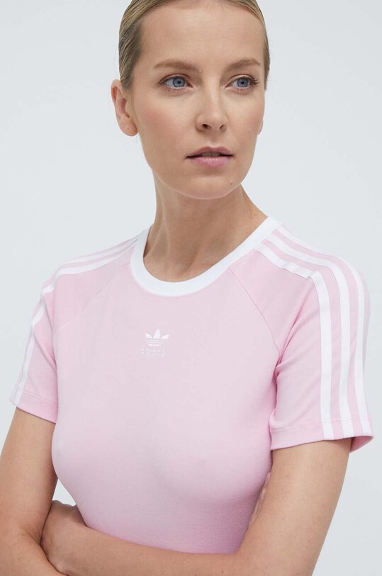 adidas Originals tricou 3-Stripes Baby Tee roz IP0664