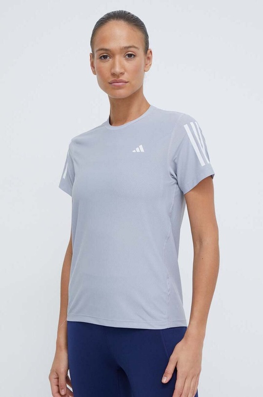 adidas Performance t-shirt do biegania Own The Run z elastanem szary IP2041