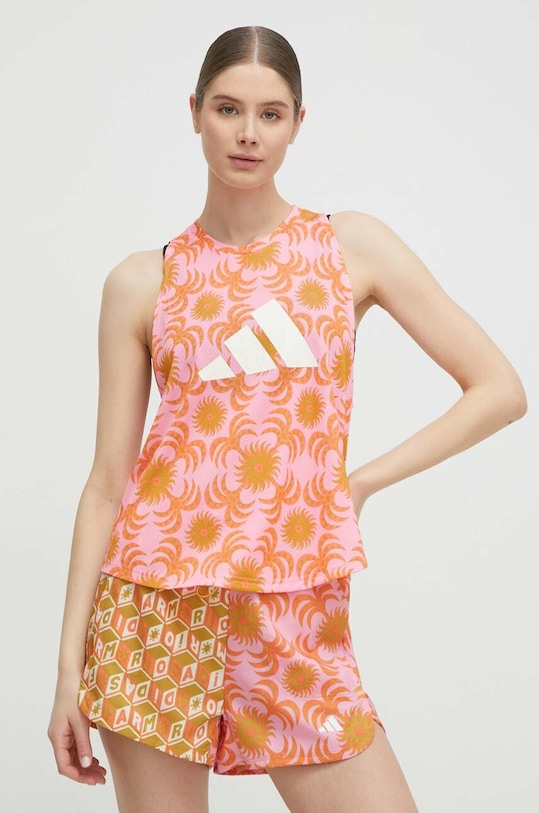 adidas Performance top de antrenament Farm Rio cu modele roz IQ4495