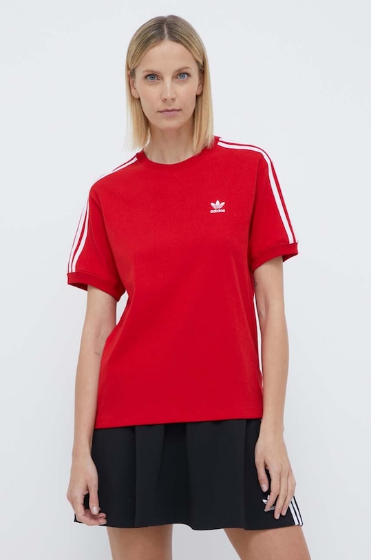Тениска adidas Originals 3-Stripes Tee свободна червен IR8050