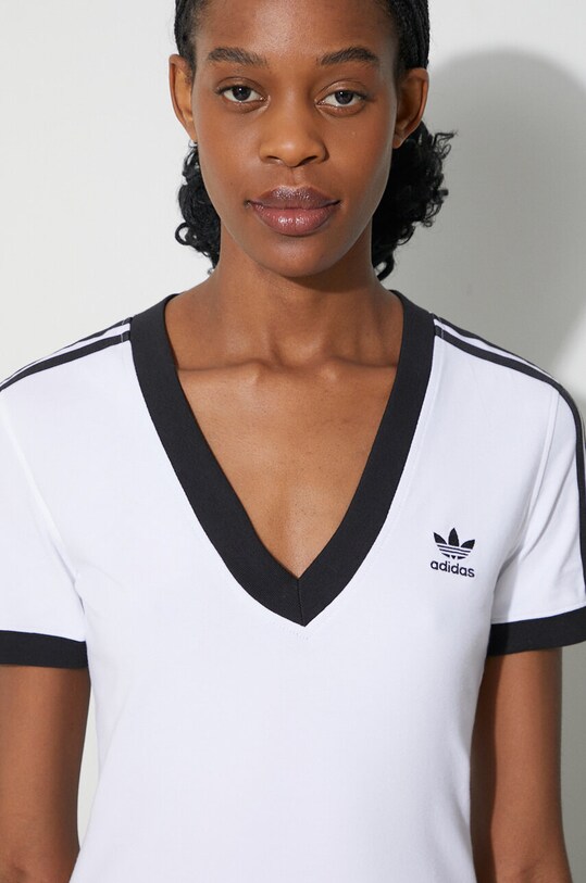 adidas Originals t-shirt 3-Stripe V-Neck Tee IR8114 white
