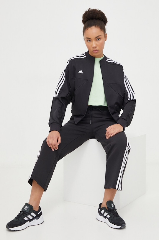 Bavlněné tričko adidas IR8871 zelená SS24