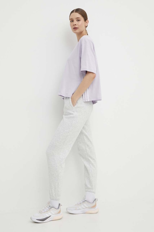 Bavlnené tričko adidas IS0877 fialová SS24