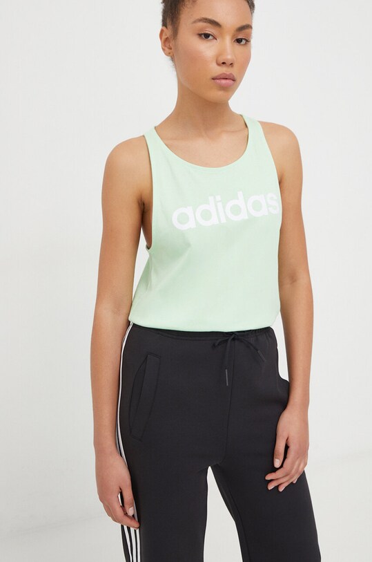 Одежда Хлопковый топ adidas IS2089 зелёный
