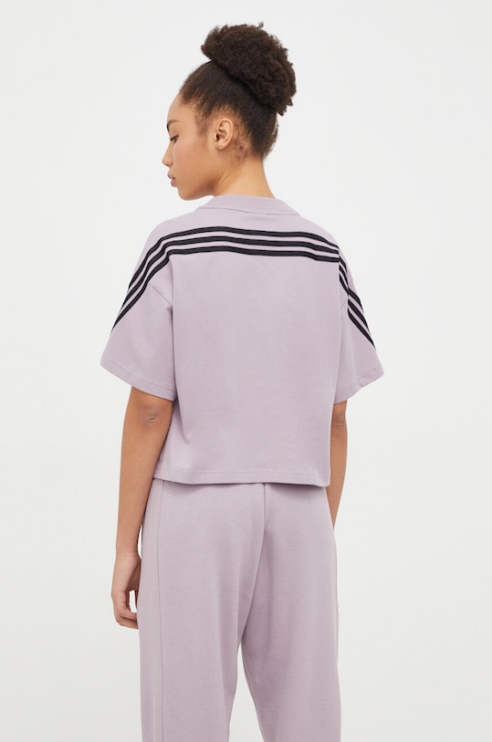 Odzież adidas t-shirt bawełniany IS3613 fioletowy