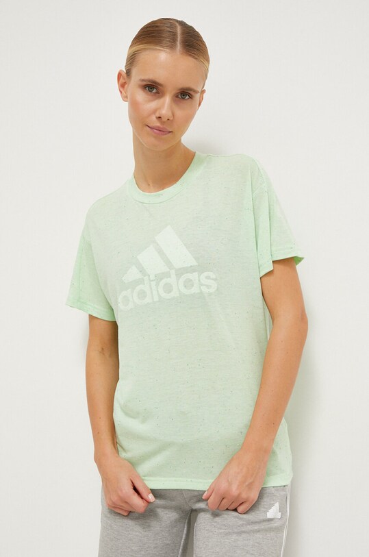 Тениска adidas меланж зелен IS3624
