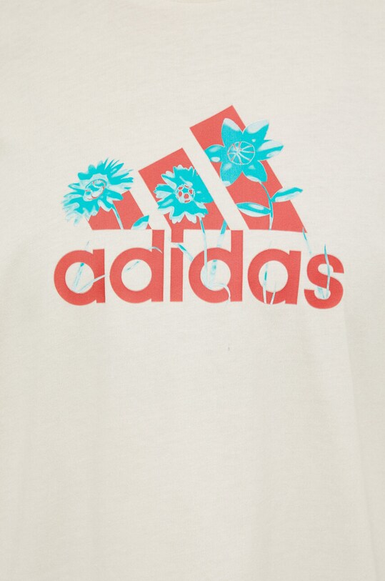 adidas t-shirt bawełniany IT1421 beżowy