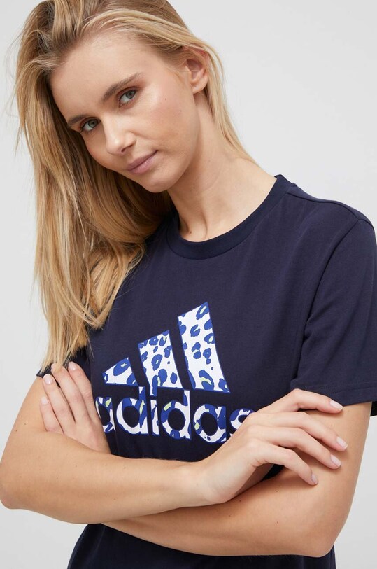 Bavlnené tričko adidas tmavomodrá IT1424