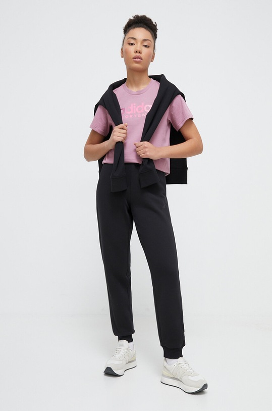 Bavlnené tričko adidas IT1443 fialová SS24
