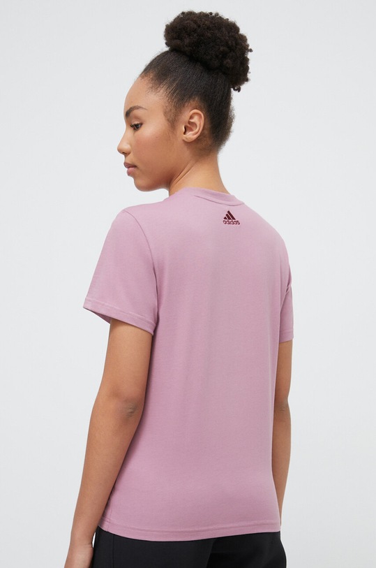 Oblečenie Bavlnené tričko adidas IT1443 fialová