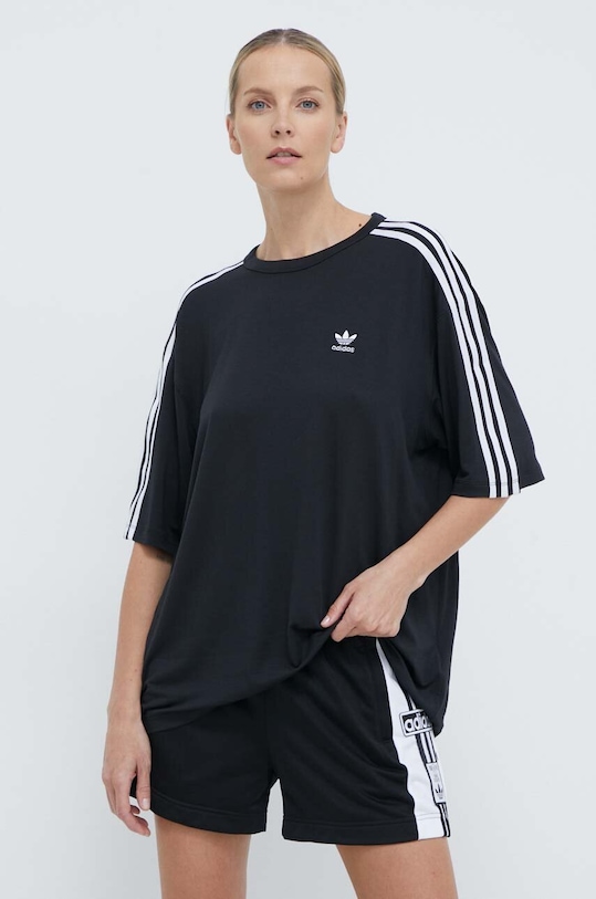 Μπλουζάκι adidas Originals 3-Stripes Tee απλικέ μαύρο IU2406