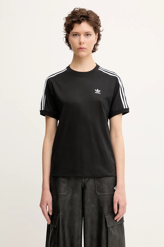 adidas Originals t-shirt 3-Stripes okrągły czarny IU2420