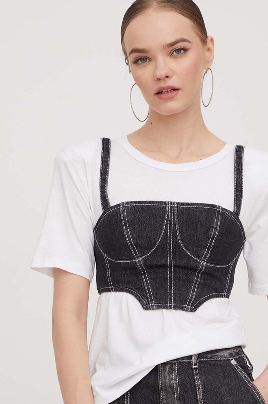 Džínsový top Karl Lagerfeld Jeans sivá 240J1600