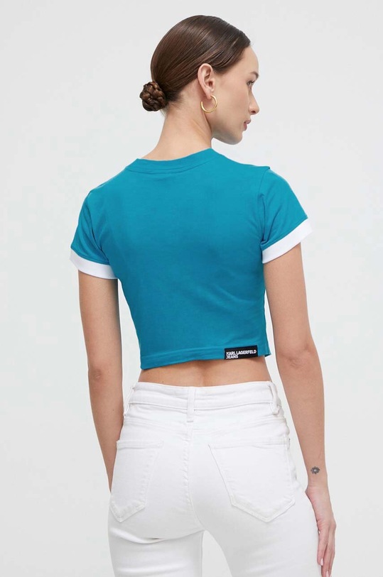 Oblačila Bombažna kratka majica Karl Lagerfeld Jeans 240J1704 modra