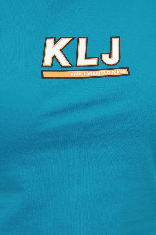 Bombažna kratka majica Karl Lagerfeld Jeans 240J1704 modra