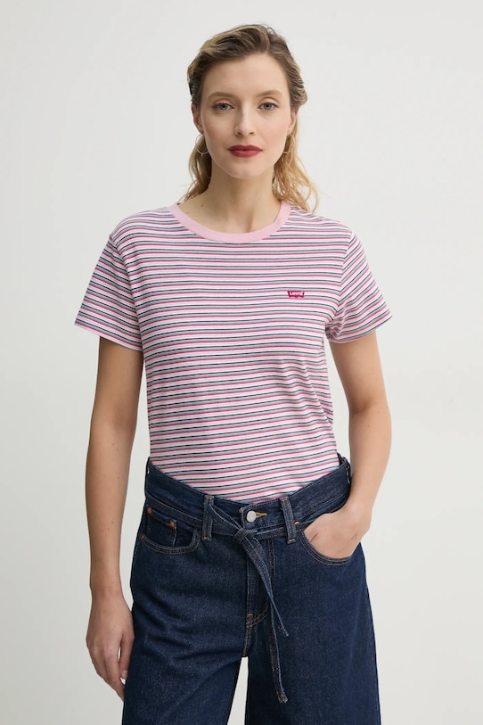 Levi's pamut póló rózsaszín 39185
