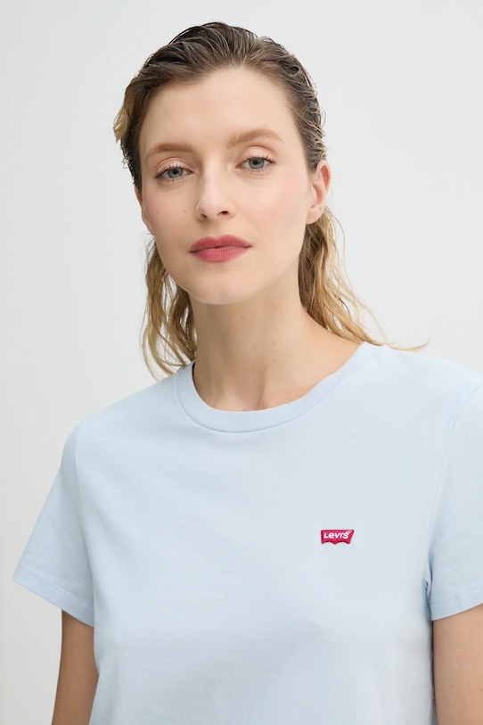 Levi's tricou din bumbac cu modele albastru 39185