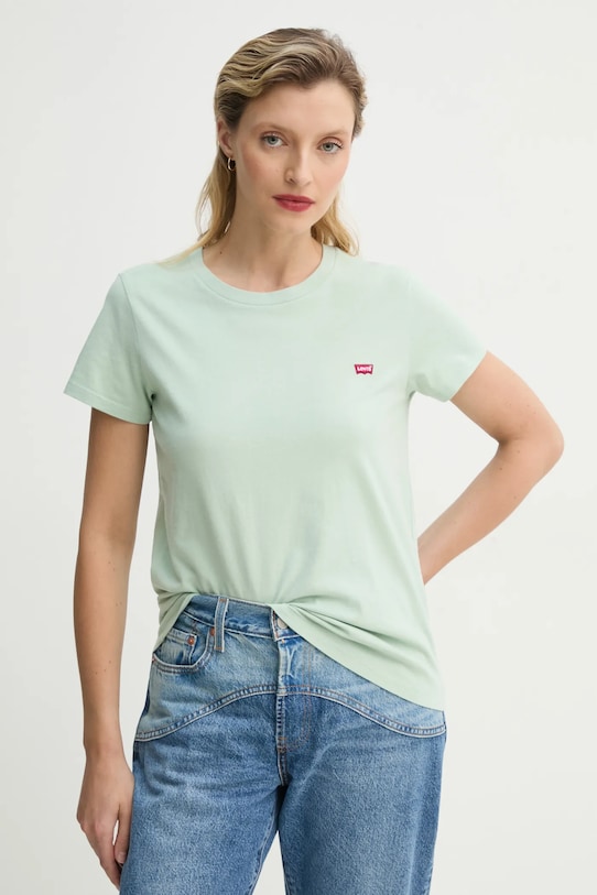 Levi's t-shirt bawełniany zielony 39185
