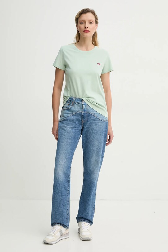 Levi's t-shirt bawełniany 39185 zielony SS25