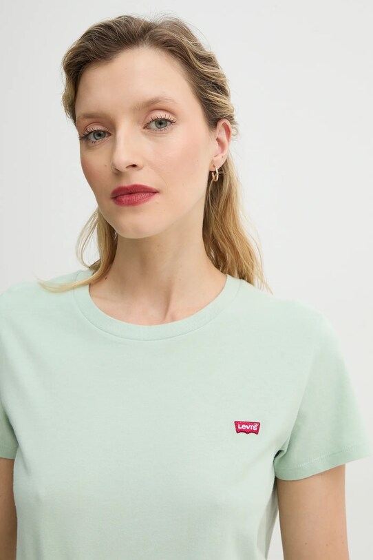 Levi's t-shirt bawełniany zielony 39185