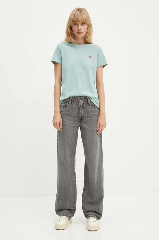 Bavlněné tričko Levi's 39185 zelená SS25