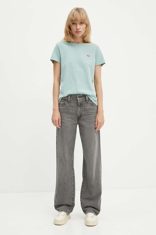 Bavlněné tričko Levi's 39185 zelená AA00