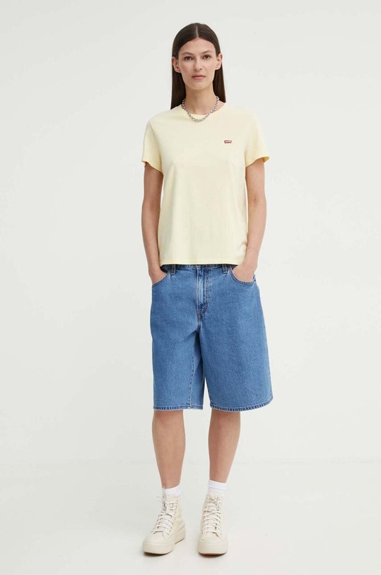 Bavlněné tričko Levi's 39185 žlutá AA00
