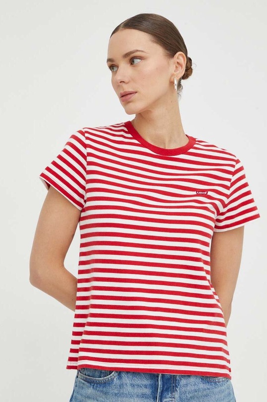 Levi's t-shirt bawełniany wzorzyste czerwony 39185