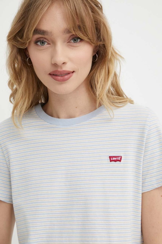 Bavlněné tričko Levi's modrá 39185
