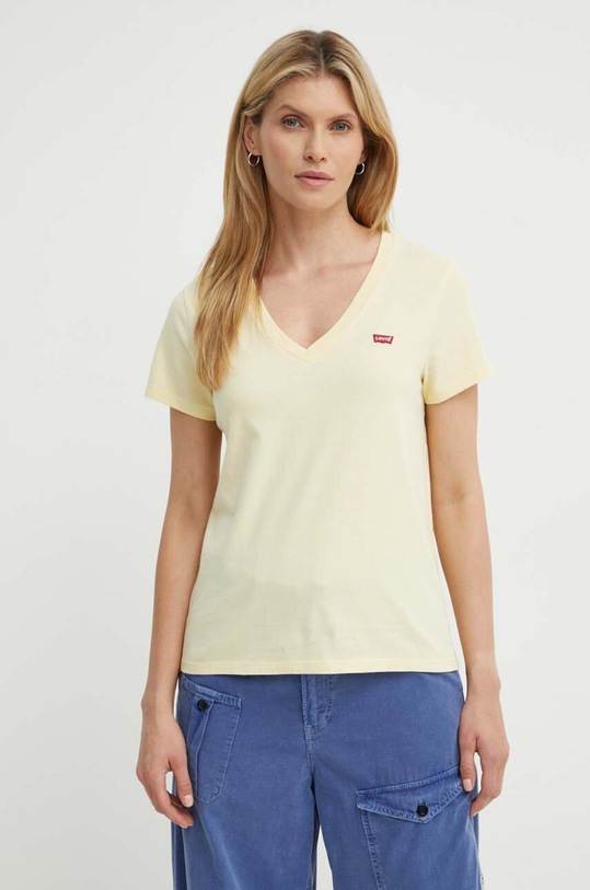 Levi's t-shirt bawełniany żółty 85341