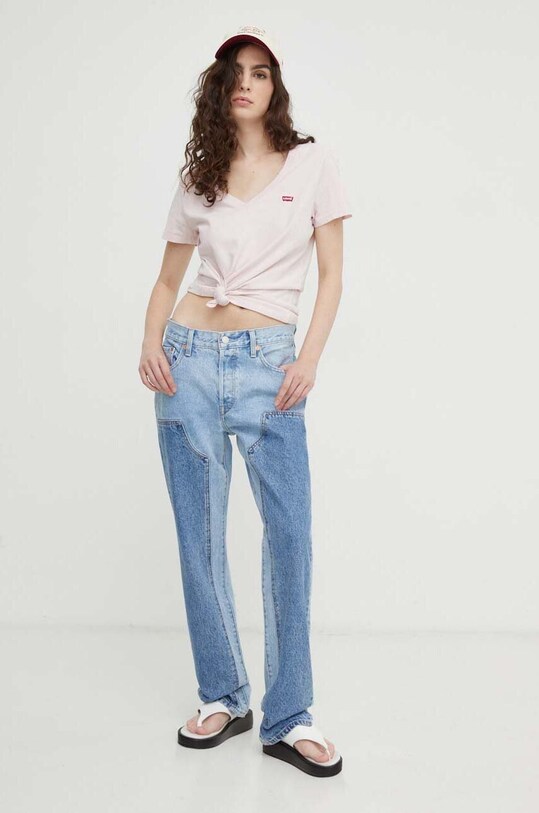 Bavlnené tričko Levi's 85341 ružová SS25