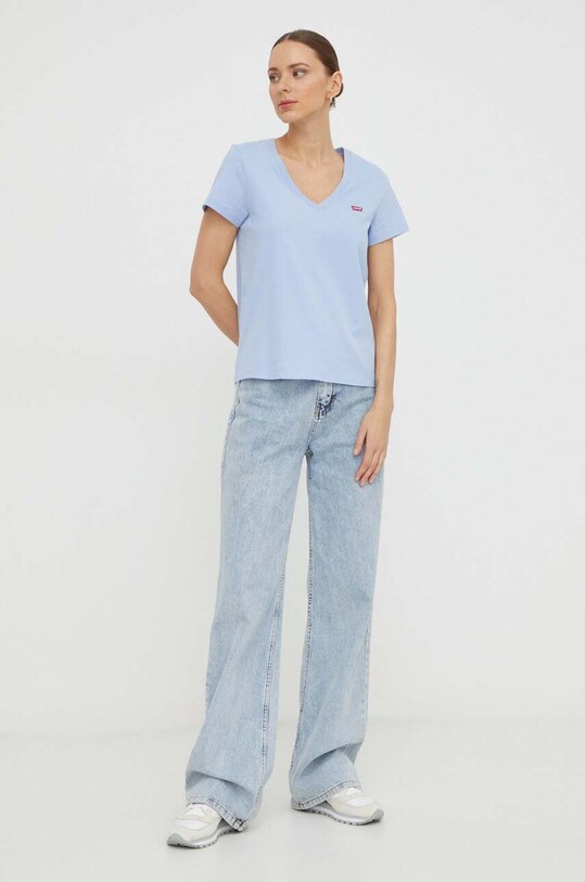 Levi's t-shirt bawełniany 85341 niebieski SS25
