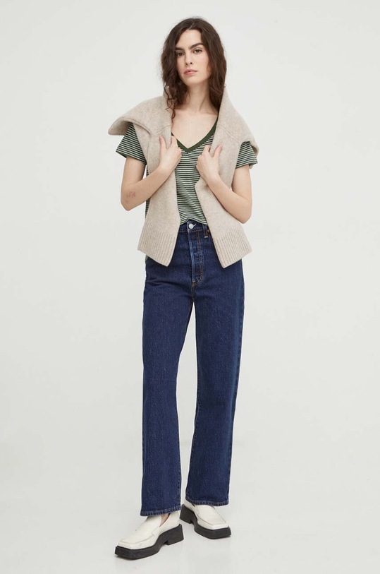 Bavlněné tričko Levi's 85341 zelená SS25