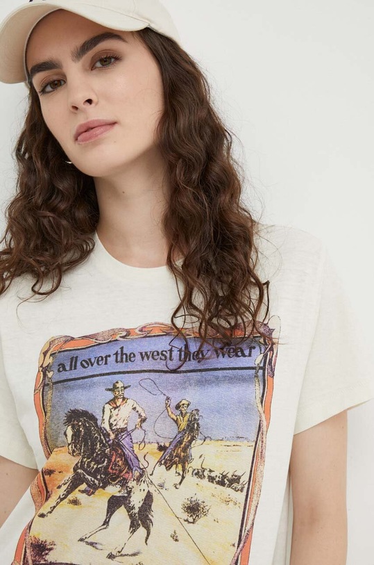 Levi's tricou din bumbac bej A2226