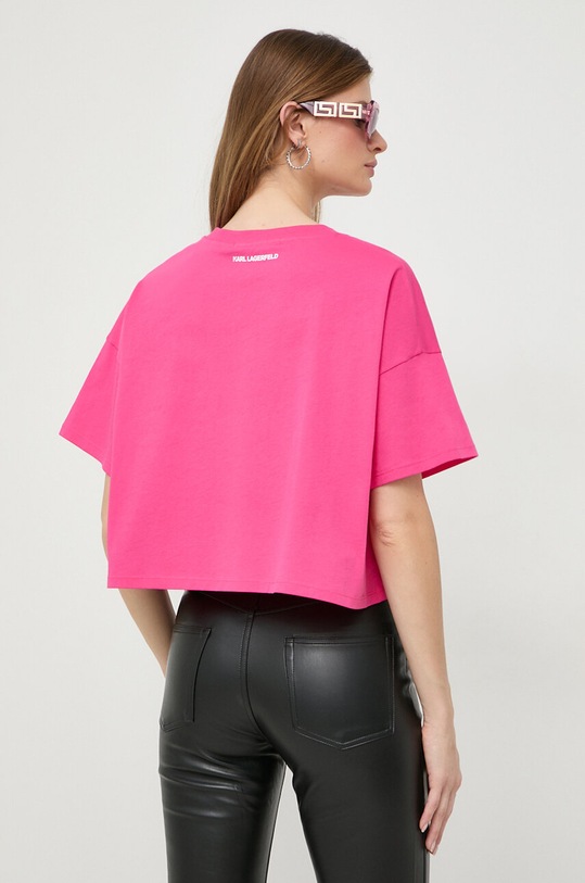 Odzież Karl Lagerfeld t-shirt bawełniany 240W1712 różowy