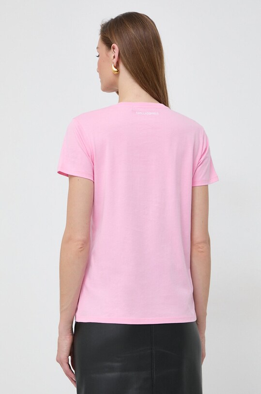 Odzież Karl Lagerfeld t-shirt bawełniany 240W1714 różowy
