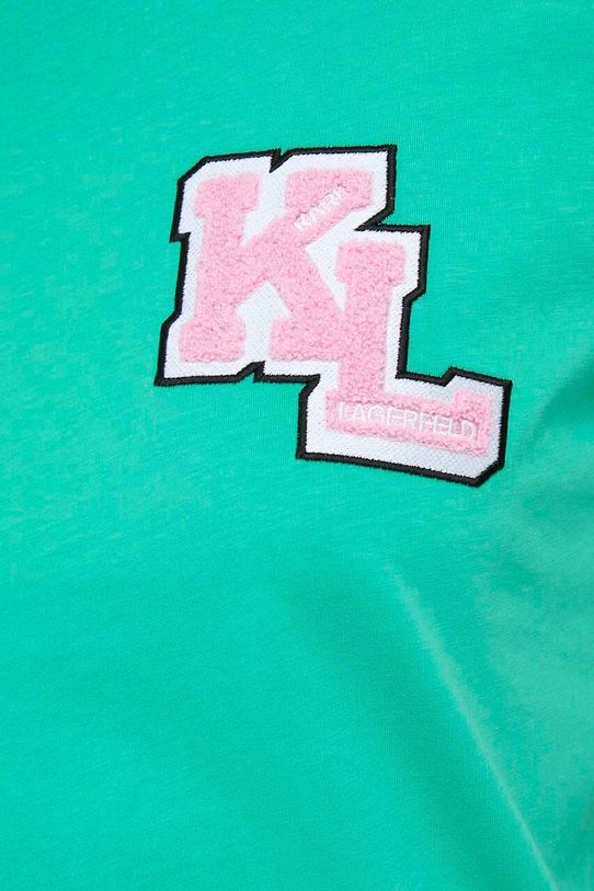 Bavlněné tričko Karl Lagerfeld 240W1714 zelená