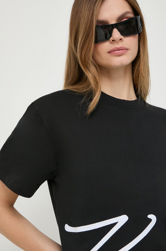 Îmbrăcăminte Karl Lagerfeld tricou din bumbac 236W1724 negru