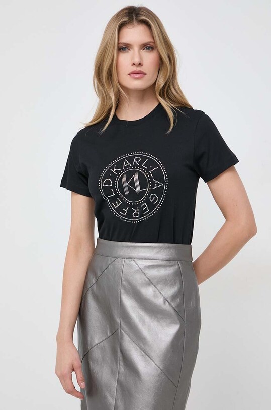 Karl Lagerfeld tricou din bumbac negru 240W1700