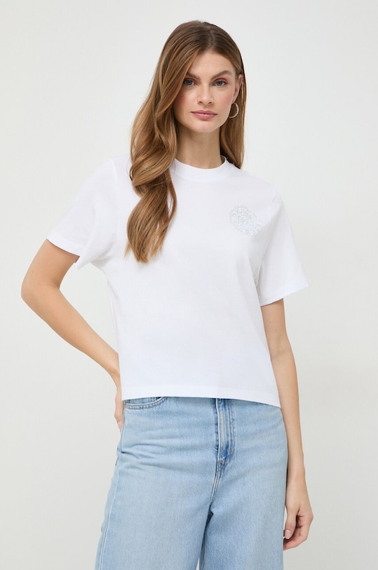 Karl Lagerfeld t-shirt bawełniany regular biały 240W1701