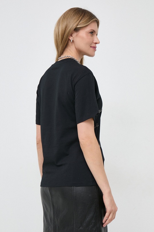 Odzież Karl Lagerfeld t-shirt bawełniany 240W1704 czarny