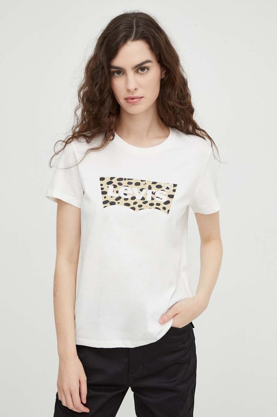 Βαμβακερό μπλουζάκι Levi's μπεζ 17369.2436