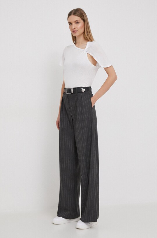 Pepe Jeans tricou din amestec de in PL505740 alb SS24
